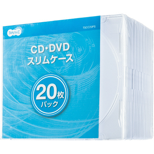 5mm厚CD･DVDｽﾘﾑﾌﾟﾗｹｰｽ 1ｾｯﾄ(100枚:20枚×5ﾊﾟｯｸ)