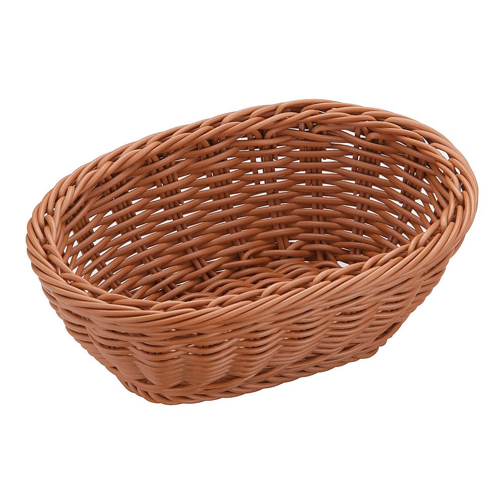 樹脂バスケット 小判型 茶画像