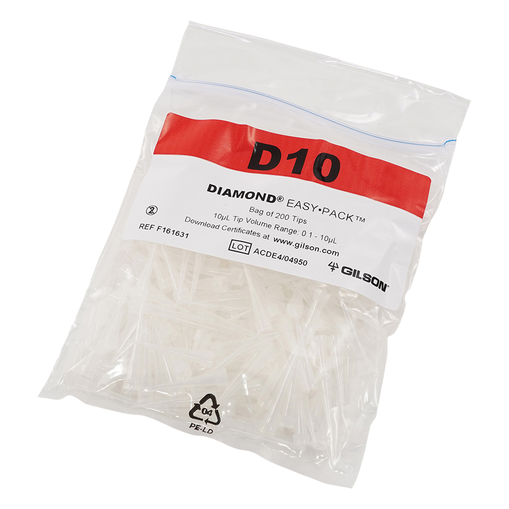 ダイアモンドチップ　D10　EasyPack　未滅菌　0.1～10μL　200本×5袋入画像