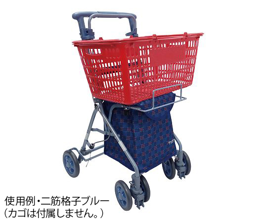 リズムRWC 二筋格子ブルー 鮮やかな青地に二筋の格子模様が施された生地が広がる様子