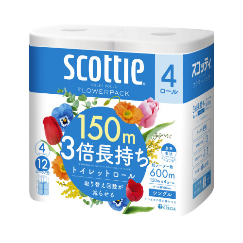 スコッティフラワー３倍長持ち４Ｒ　シングル４パック画像