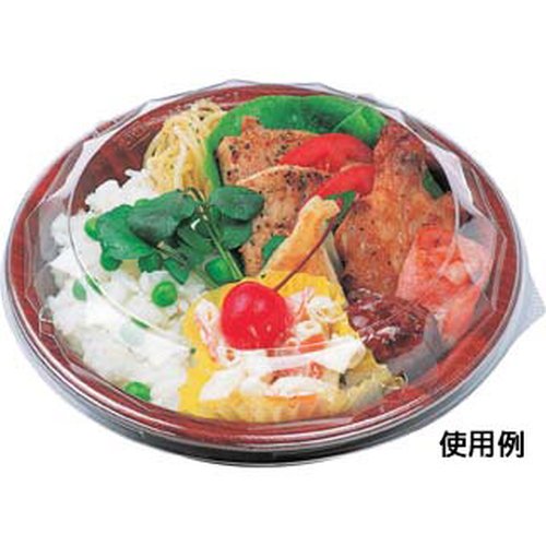 軽食容器 グルメボウル-18 本体 ひだブラウン エフピコ 横から見た深いブラウンの容器、模様が施された表面が見える状態