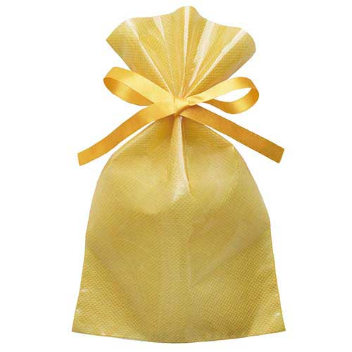 ソフトバッグクリア 2穴リボン巾着 S2 イエロー画像