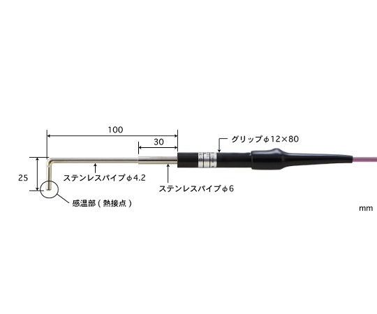 ハンディタイプ温度計用　微小表面用センサ　400℃　90°曲　Kタイプ画像
