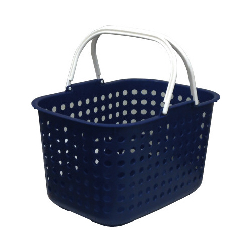 ドットバスケット浅型ブルー