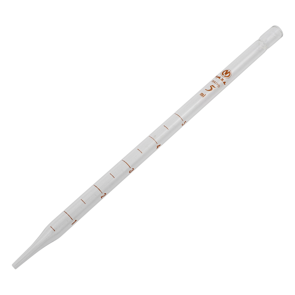 培養ピペット（見やすい印刷目盛・硬質ガラス製）　5mL　10本入画像