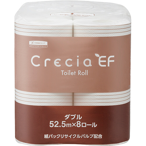 ｸﾚｼｱEFﾄｲﾚｯﾄﾛｰﾙ ﾀﾞﾌﾞﾙ 52.5m 1ｾｯﾄ(64ﾛｰﾙ:8ﾛｰﾙ×8ﾊﾟｯｸ)画像