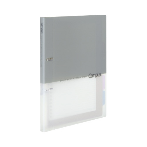 プリントもとじやすい２穴バインダー　Ａ４　グレー画像