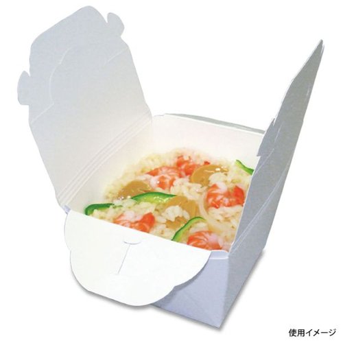 カレー容器 FT-M (白無地) 京王 白無地のカレー容器が正面から見える状態で、シンプルでクリーンなデザインが特徴。