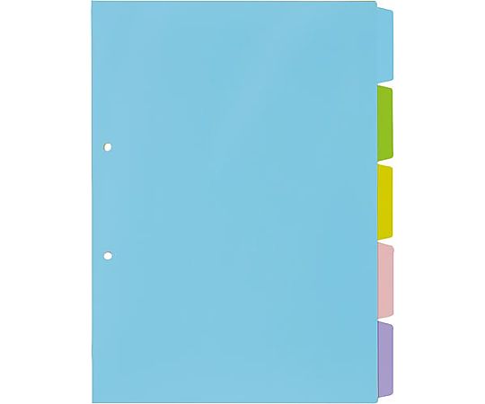 PP製カラー仕切カード　A4縦2穴　5山画像