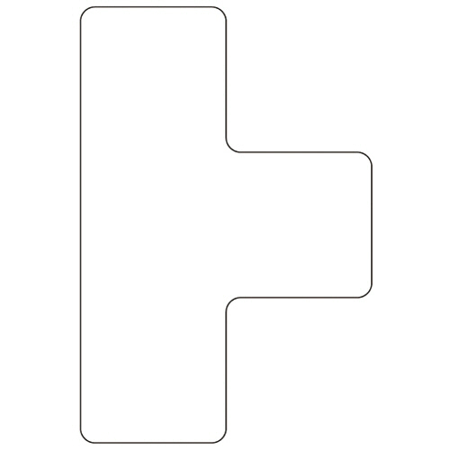 ﾌﾛｱｼｰﾙ 区画表示用 T型 白 1ﾊﾟｯｸ(4ｼｰﾄ)画像