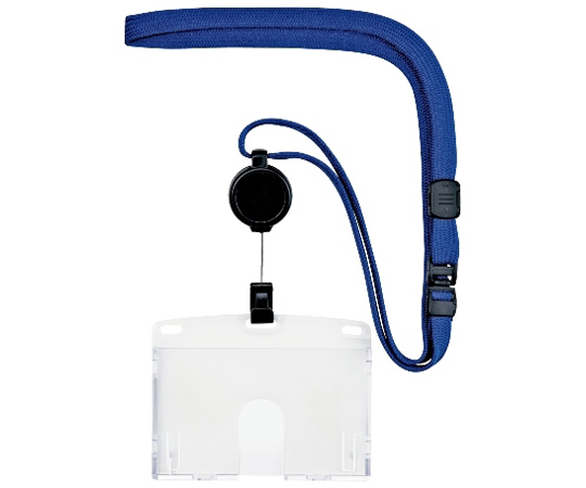 吊り下げ名札 リール式ハードID1枚 青画像