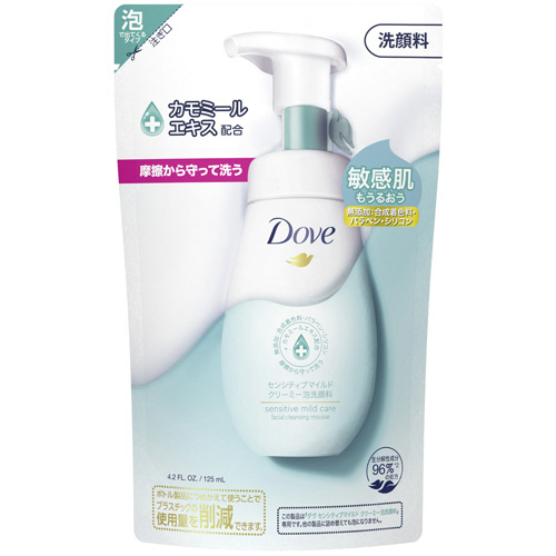 ﾀﾞｳﾞ ｾﾝｼﾃｨﾌﾞﾏｲﾙﾄﾞ ｸﾘｰﾐｰ泡洗顔料 つめかえ用 125ml 1個画像