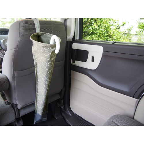 傘ホルダー　matka　リングツキカサカバー　グレー 商品が立てられた状態で、リングが付いたカサカバーのグレー色が強調されている。