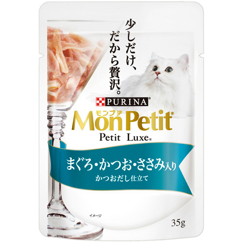 ﾓﾝﾌﾟﾁ ﾌﾟﾁﾘｭｸｽﾊﾟｳﾁ まぐろ･かつお･ささみ入り 35g 1ｾｯﾄ(12ﾊﾟｯｸ)画像
