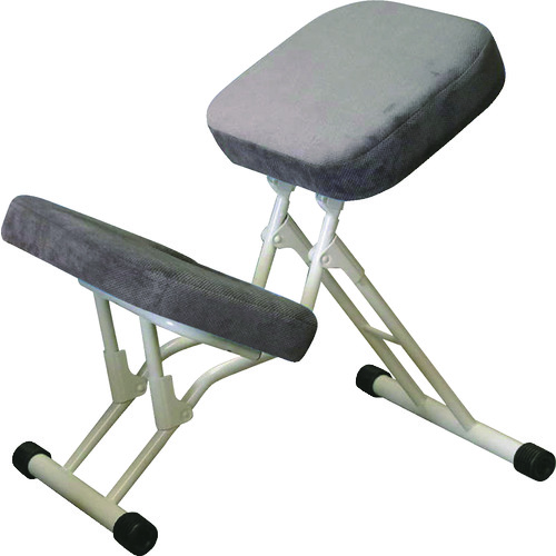 セイコー　作業チェア　セブンポーズチェア　ホワイト／グレー　４４０×２６０～６７０×４５０～８００ｍｍ画像