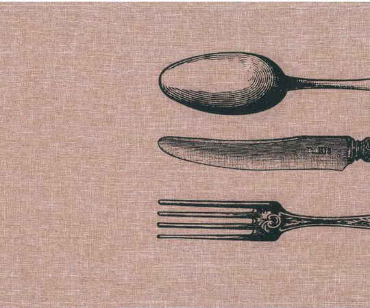 ランチョンマット プレースマット ポリリネンCUTLERY BK カトラリーブラック画像