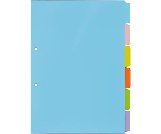 PP製カラー仕切カード　A4縦2穴　6山画像