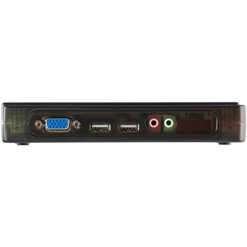 4ポートUSB接続KVMスイッチ　ブラック　1台 3つのポートが並んだ正面からのクリアなデザイン