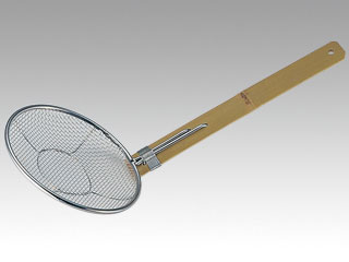 そば用品 18-8 竹柄そば揚 立柄24cm