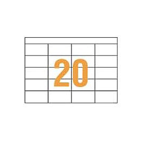 PPCﾀｯｸﾗﾍﾞﾙ A4判 74.3×38mm(20片入) 1箱(100ｼｰﾄ)画像