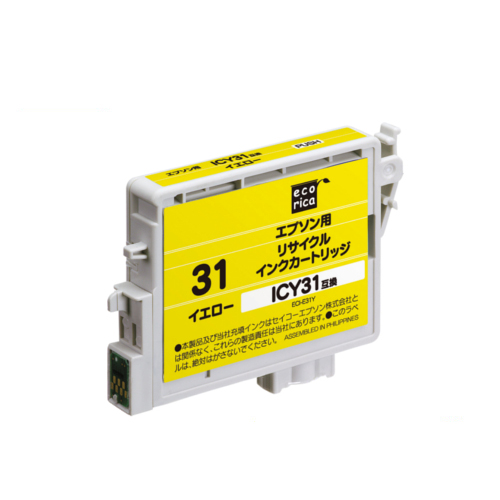 ﾘｻｲｸﾙｲﾝｸｶｰﾄﾘｯｼﾞ ｲｴﾛｰ(顔料) [ｴﾌﾟｿﾝ:ICY31互換] ECI-E31Y 1個画像