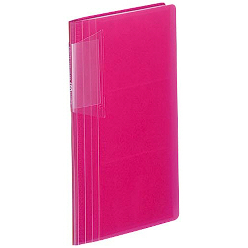 ｶｰﾄﾞﾎﾙﾀﾞｰ(ﾉﾋﾞｰﾀ)(固定式･ｽﾘﾑ) ｸﾘﾔｰﾀｲﾌﾟ 180名 ﾖｺ入れ ﾋﾟﾝｸ 1ｾｯﾄ(10冊)画像