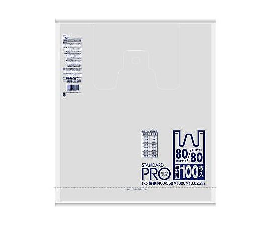 80号/80号 ポリ袋(半透明/取っ手付/100枚)画像