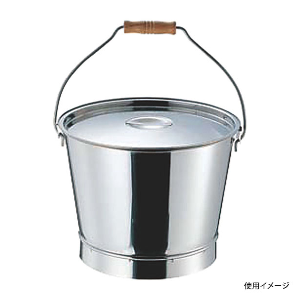 18-8溶接バケツ フタ 16L用 柄沢製作所画像