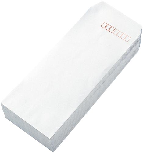 地紋入ケント封筒　テープ付　長４　１００枚入×１０画像