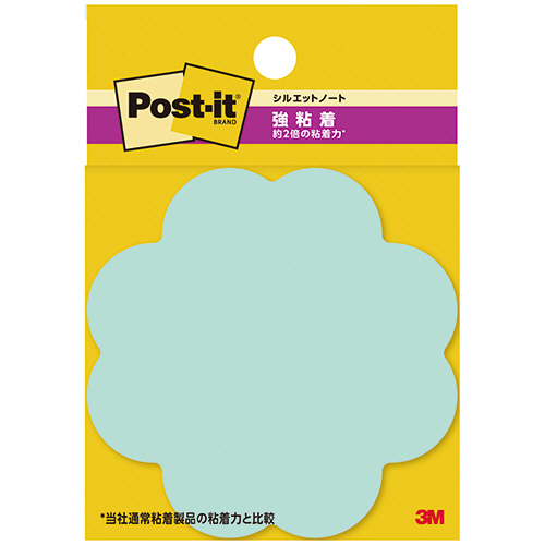 ﾎﾟｽﾄ･ｲｯﾄ 強粘着ｼﾙｴｯﾄﾉｰﾄ 69×69mm ﾌﾗﾜｰ 1ﾊﾟｯｸ(3冊)画像