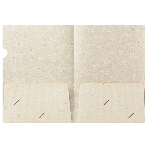 二つ折り紙製ﾎﾙﾀﾞｰ(茶殻紙ﾀｲﾌﾟ) A4ﾀﾃ(見開きA3) 1ﾊﾟｯｸ(2枚)画像