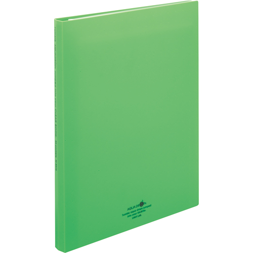 AQUA DROPs ｸﾘﾔｰﾌﾞｯｸ(ﾎﾟｹｯﾄ交換ﾀｲﾌﾟ) A4ﾀﾃ 30穴 30ﾎﾟｹｯﾄ付属 黄緑 1冊