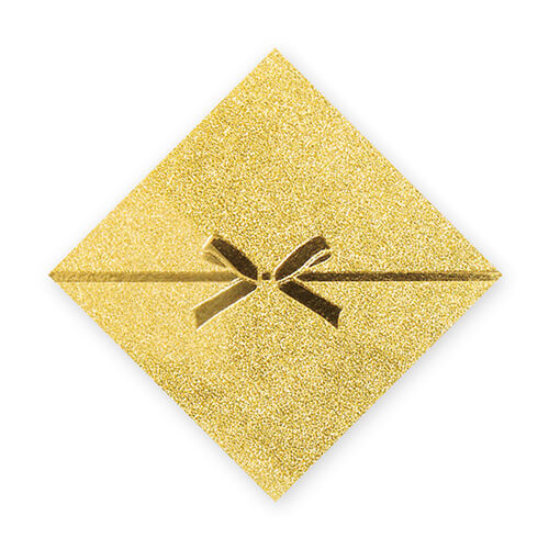 ギフトシール スクエア リボン金 ３２片画像
