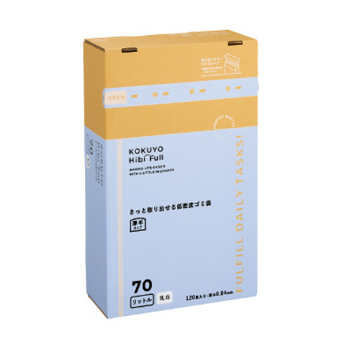 ﾋﾋﾞﾌﾙ さっと取り出せる低密度ｺﾞﾐ袋 厚手 70L 乳白 1箱(120枚)画像