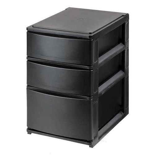 収納ケース 引き出し 幅19.5×奥行26.5×高さ30.5cm A5 浅2深1段 ブラック画像