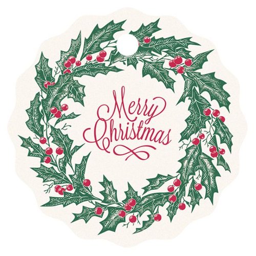 贈答用飾り クリスマスリースタッグ-1(50枚) ヘッズ画像
