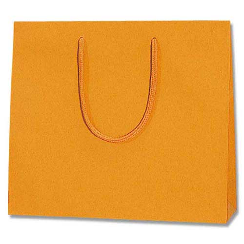 手提げ紙袋（オレンジ 塗工・アクリル紐・幅330×マチ100×高さ290mm）画像