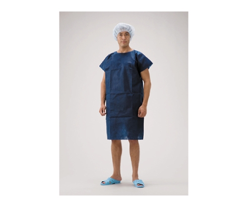 検査用ガウン　かぶり　濃紺　M（100枚入）画像