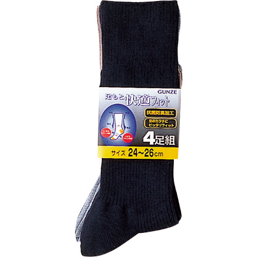 足もと快適ﾌｨｯﾄｿｯｸｽ27ｱｿｰﾄ 1組(4足)