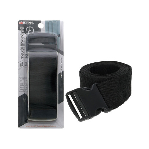 ＴＫＧ　ワンタッチ結束ベルト　幅広３ｍ　ブラック