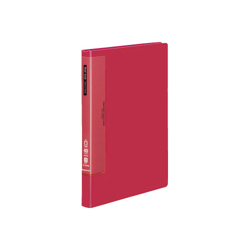 クリヤーブックウェーブカット　固定式Ａ４縦４０Ｐ赤画像