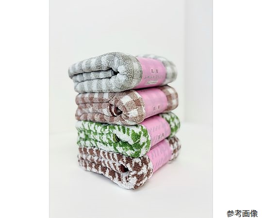 マイクロファイバーバスタオル ホリデー チドリ 60×120cm GREEN 1セット（10枚入） 緑色のチドリ柄が施されたタオルが整然と並んでいる状態