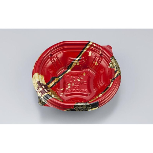 シーピー化成 どんぶり容器 BFN丸丼160 舞絹赤 本体画像