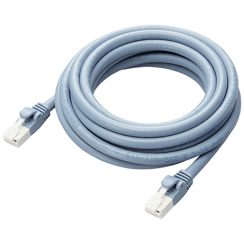 爪折れ防止LANｹｰﾌﾞﾙ(CAT6A) ﾌﾞﾙｰ 3m RoHS指令準拠(10物質) 1ﾊﾟｯｸ(5本)