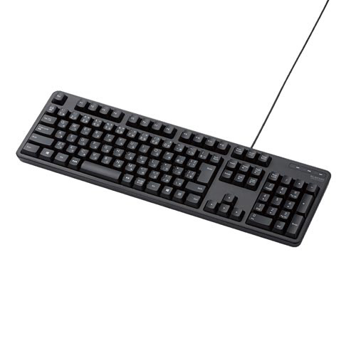 有線キーボード　メンブレン式　フルサイズ　BK