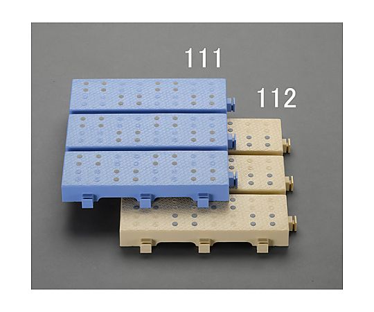 300x300mm すのこ(ジョイント式/ブルー) 整理された青色のジョイント式のすのこが、平面で並べられている様子