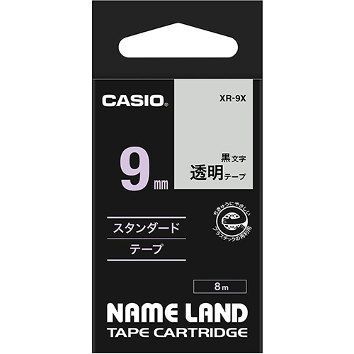 NAME　LAND　スタンダードテープ　9mmx8m　透明/黒文字　1個