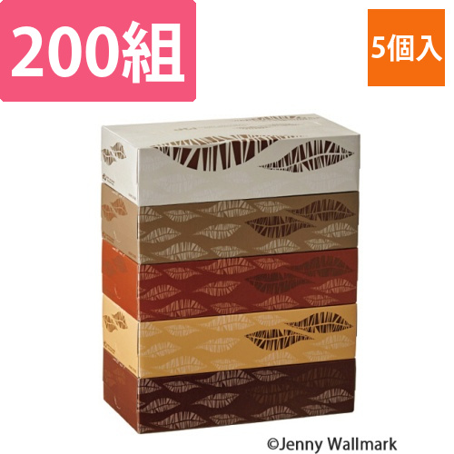 ティッシュペーパー　Feathers　200組/箱　1パック(5箱)画像