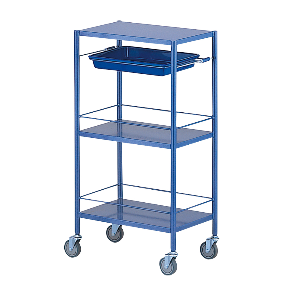 カラフル回診車(ミニ)3段 ブルー 470×320×915mm画像
